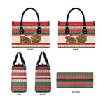Aussie Wombat Christmas Leather Bag Festive Knitted Pattern Inspired
