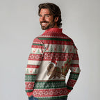 Aussie Wombat Christmas Long Sleeve Polo Shirt Festive Knitted Pattern Inspired