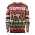 Aussie Wombat Christmas Long Sleeve Shirt Festive Knitted Pattern Inspired