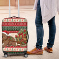 Aussie Wombat Christmas Luggage Cover Festive Knitted Pattern Inspired