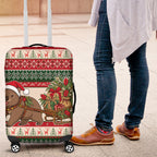 Aussie Wombat Christmas Luggage Cover Festive Knitted Pattern Inspired