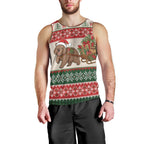 Aussie Wombat Christmas Men Tank Top Festive Knitted Pattern Inspired