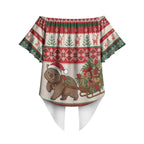 Aussie Wombat Christmas Off Shoulder Wrap Waist Top Festive Knitted Pattern Inspired