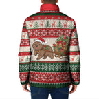 Aussie Wombat Christmas Padded Jacket Festive Knitted Pattern Inspired