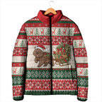 Aussie Wombat Christmas Padded Jacket Festive Knitted Pattern Inspired