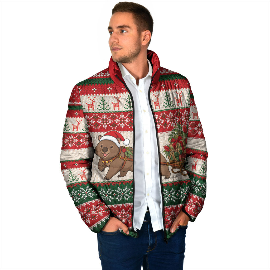Aussie Wombat Christmas Padded Jacket Festive Knitted Pattern Inspired