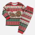 Aussie Wombat Christmas Pajama Set Festive Knitted Pattern Inspired