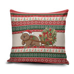 Aussie Wombat Christmas Pillow Cover Festive Knitted Pattern Inspired