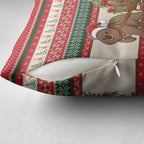 Aussie Wombat Christmas Pillow Cover Festive Knitted Pattern Inspired