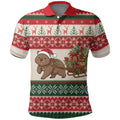 Aussie Wombat Christmas Polo Shirt Festive Knitted Pattern Inspired