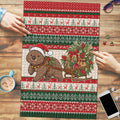 Aussie Wombat Christmas Puzzle Festive Knitted Pattern Inspired