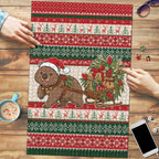 Aussie Wombat Christmas Puzzle Festive Knitted Pattern Inspired