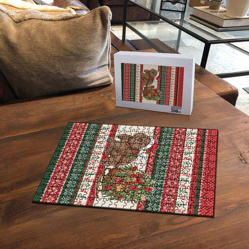 Aussie Wombat Christmas Puzzle Festive Knitted Pattern Inspired