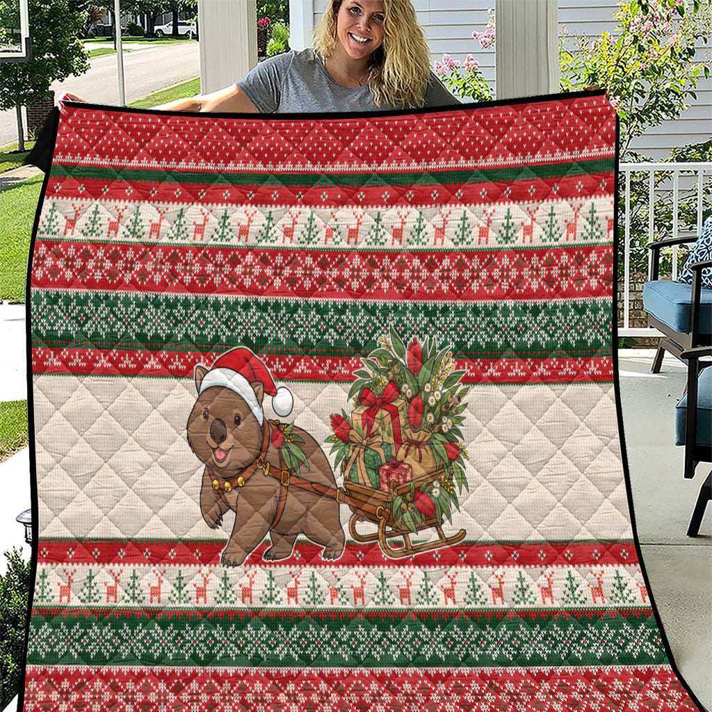 Aussie Wombat Christmas Quilt Festive Knitted Pattern Inspired