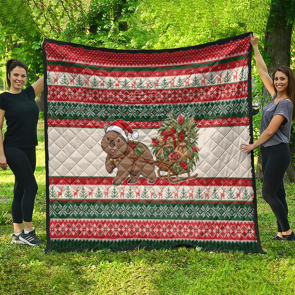 Aussie Wombat Christmas Quilt Festive Knitted Pattern Inspired