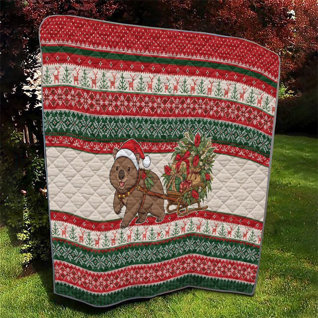 Aussie Wombat Christmas Quilt Festive Knitted Pattern Inspired
