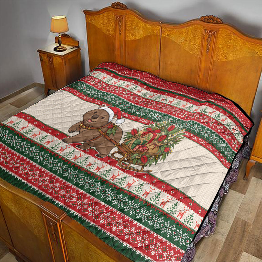 Aussie Wombat Christmas Quilt Festive Knitted Pattern Inspired