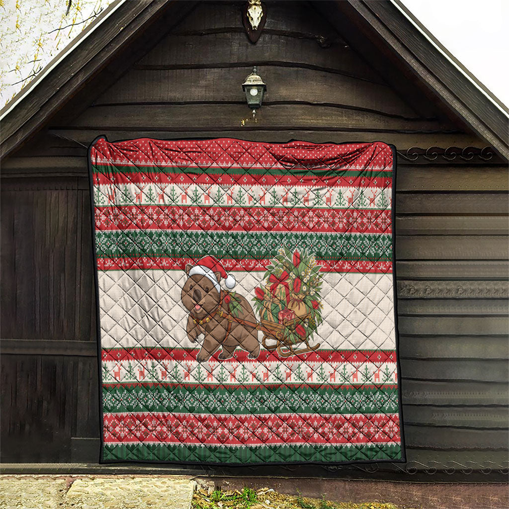 Aussie Wombat Christmas Quilt Festive Knitted Pattern Inspired