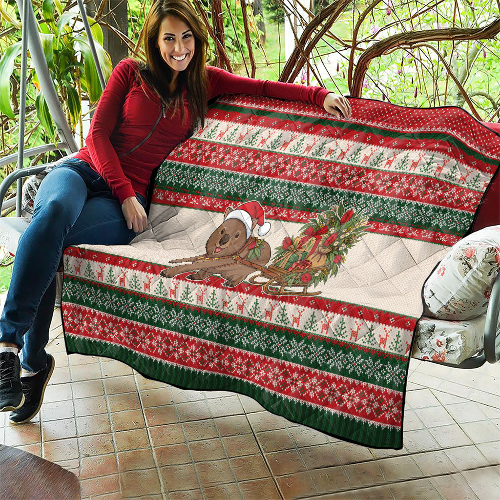 Aussie Wombat Christmas Quilt Festive Knitted Pattern Inspired