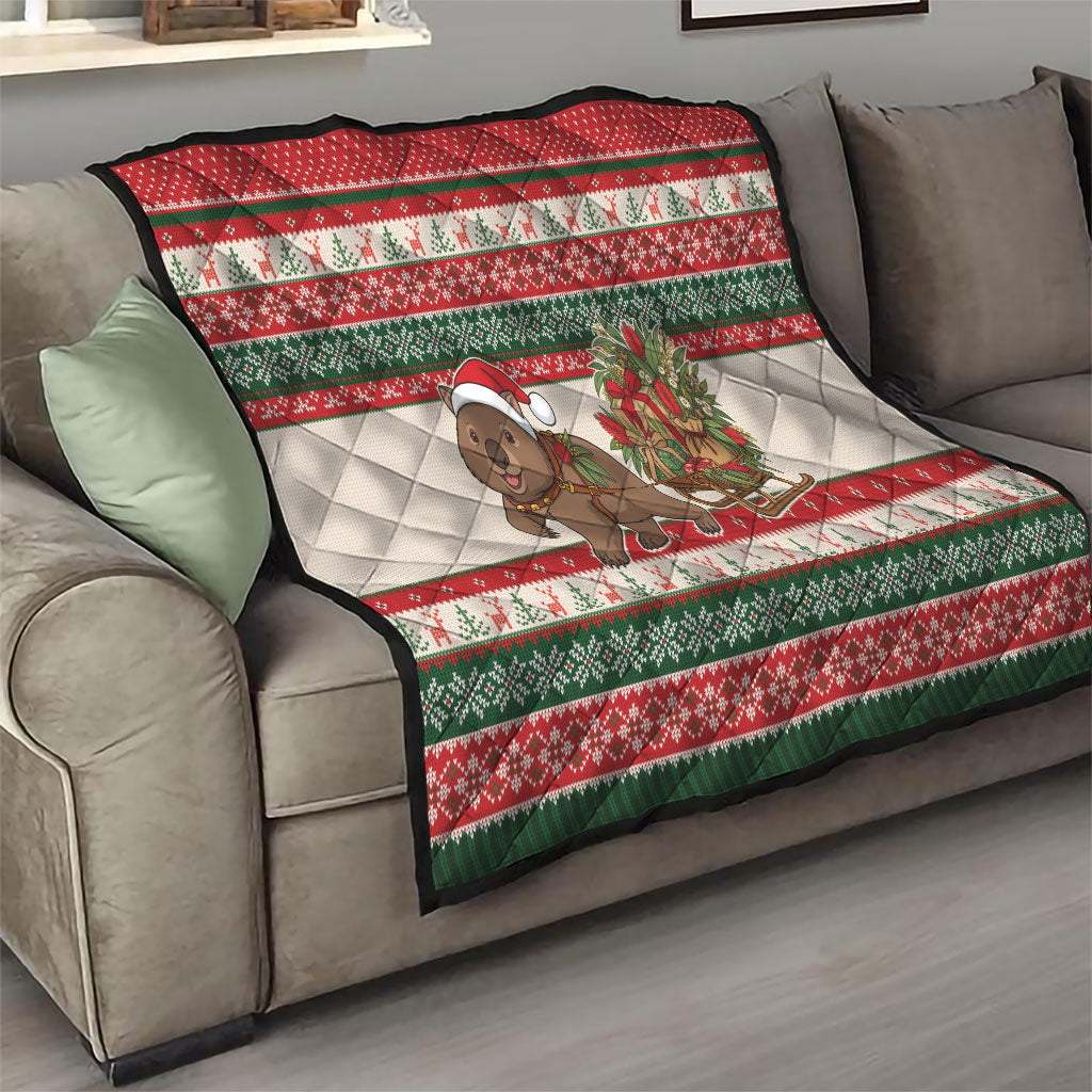 Aussie Wombat Christmas Quilt Festive Knitted Pattern Inspired