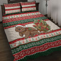 Aussie Wombat Christmas Quilt Bed Set Festive Knitted Pattern Inspired