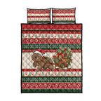 Aussie Wombat Christmas Quilt Bed Set Festive Knitted Pattern Inspired