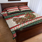 Aussie Wombat Christmas Quilt Bed Set Festive Knitted Pattern Inspired