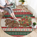 Aussie Wombat Christmas Round Carpet Festive Knitted Pattern Inspired
