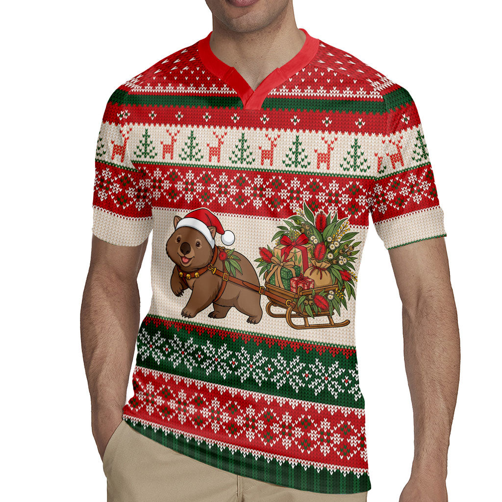 Aussie Wombat Christmas Rugby Jersey Festive Knitted Pattern Inspired