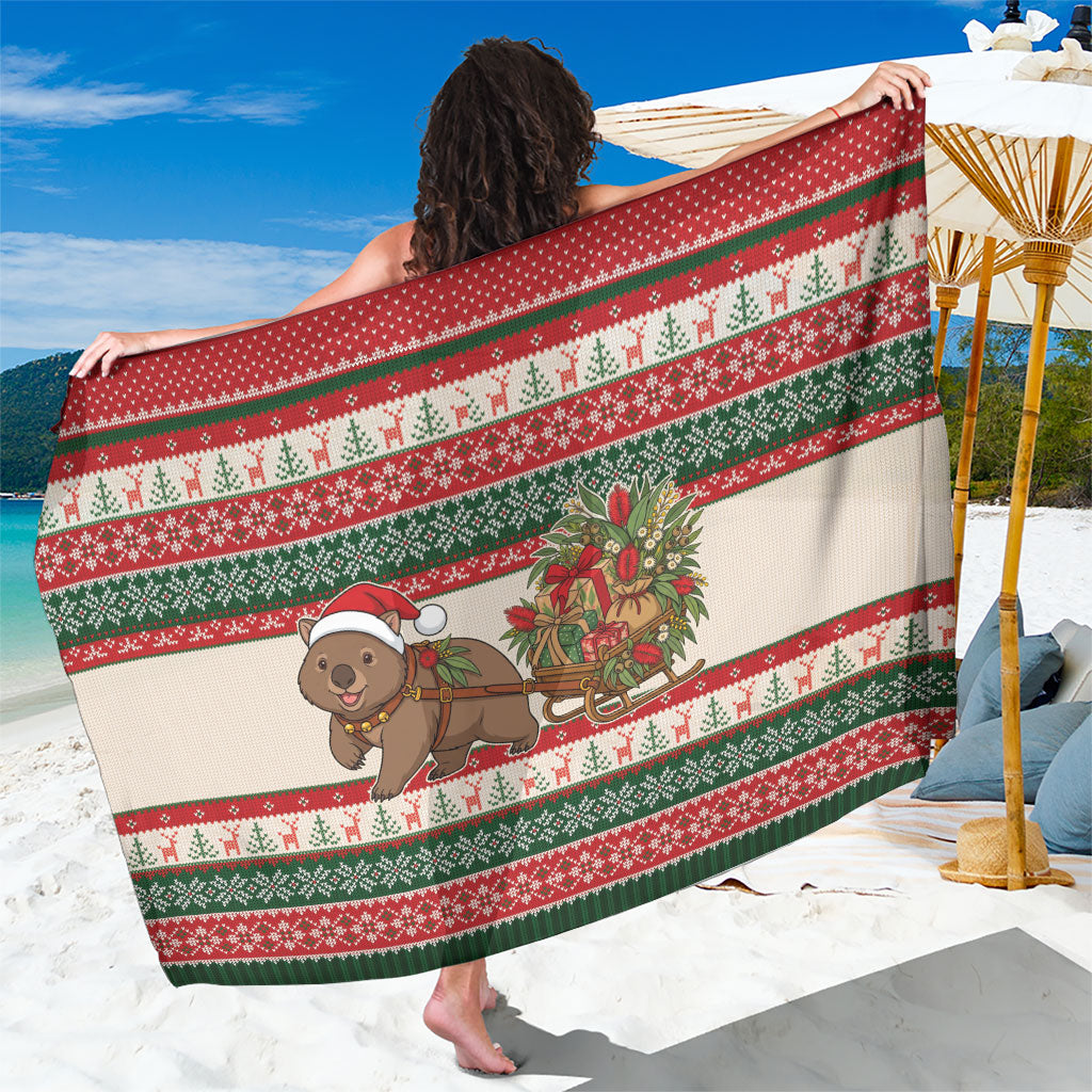 Aussie Wombat Christmas Sarong Festive Knitted Pattern Inspired