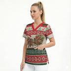 Aussie Wombat Christmas Scrub Top Festive Knitted Pattern Inspired