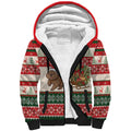 Aussie Wombat Christmas Sherpa Hoodie Festive Knitted Pattern Inspired