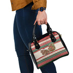 Aussie Wombat Christmas Shoulder Handbag Festive Knitted Pattern Inspired
