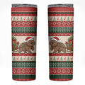 Aussie Wombat Christmas Skinny Tumbler Festive Knitted Pattern Inspired