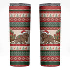 Aussie Wombat Christmas Skinny Tumbler Festive Knitted Pattern Inspired