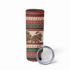 Aussie Wombat Christmas Skinny Tumbler Festive Knitted Pattern Inspired