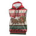 Aussie Wombat Christmas Sleeveless Hoodie Festive Knitted Pattern Inspired