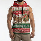 Aussie Wombat Christmas Sleeveless Hoodie Festive Knitted Pattern Inspired