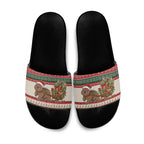 Aussie Wombat Christmas Slide Sandals Festive Knitted Pattern Inspired