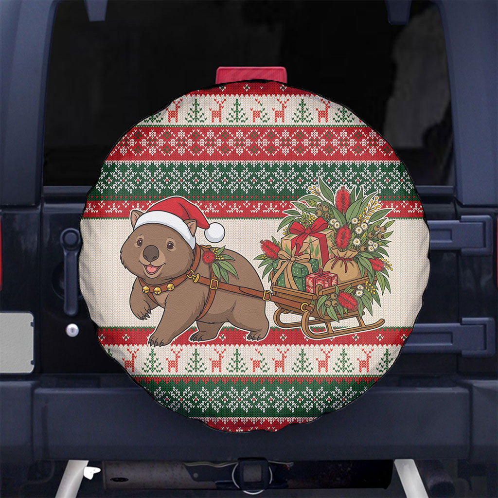 Aussie Wombat Christmas Spare Tire Cover Festive Knitted Pattern Inspired