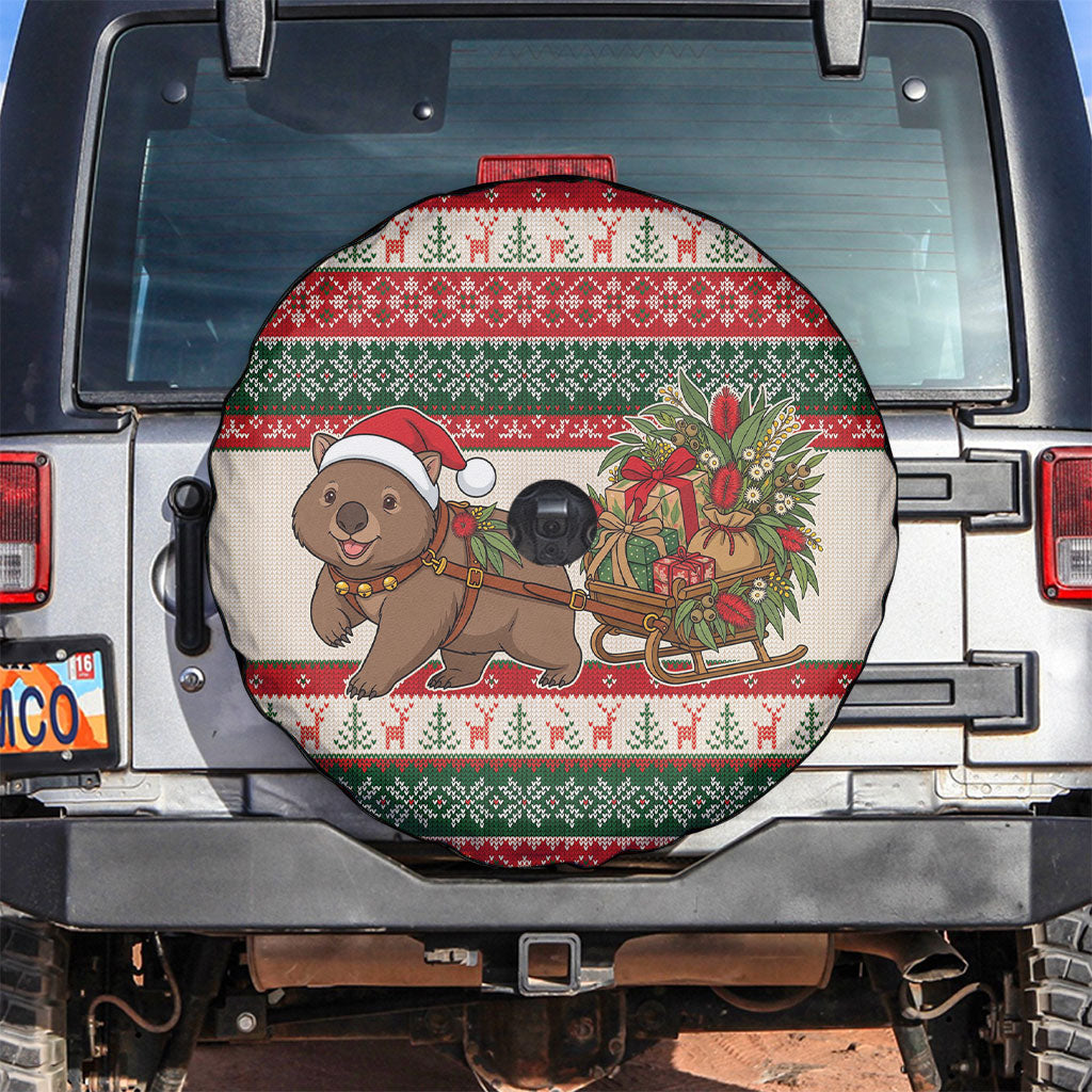 Aussie Wombat Christmas Spare Tire Cover Festive Knitted Pattern Inspired