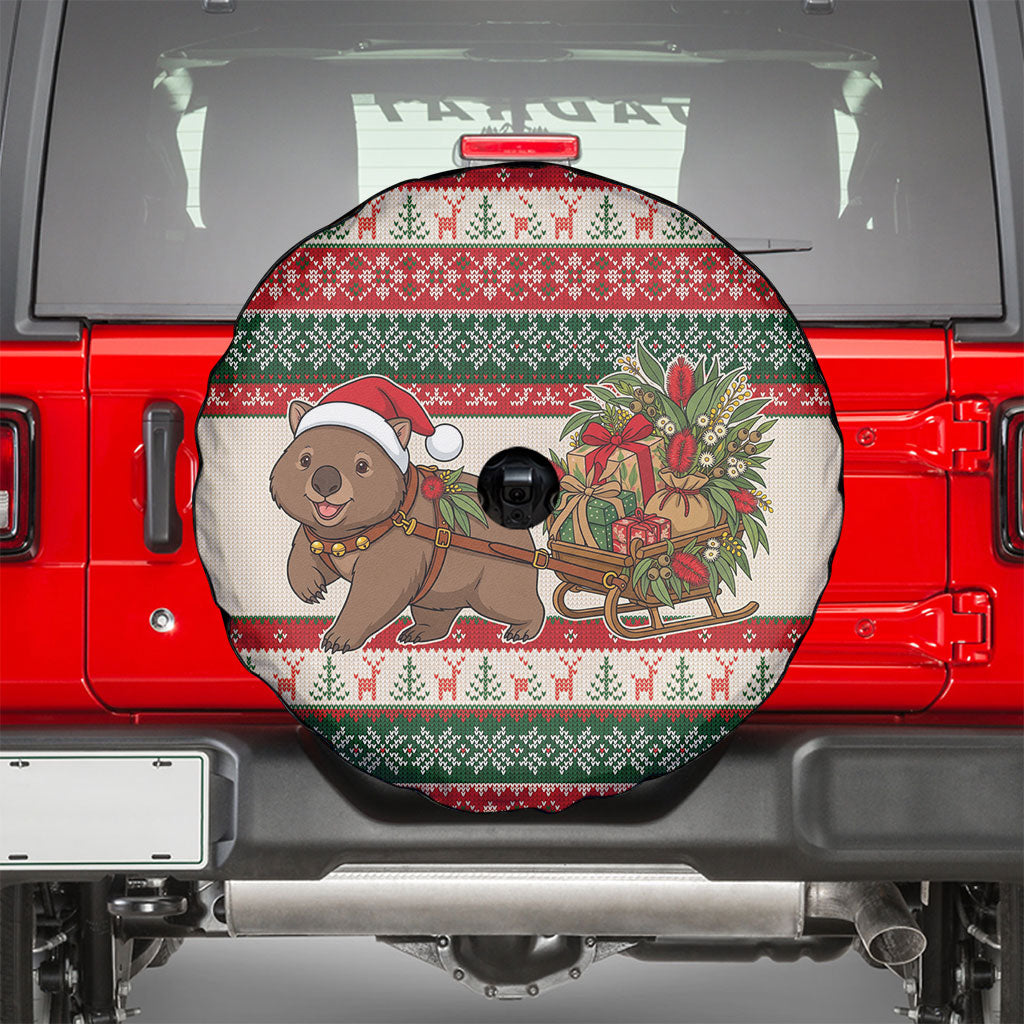 Aussie Wombat Christmas Spare Tire Cover Festive Knitted Pattern Inspired