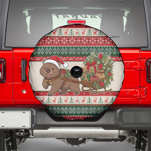 Aussie Wombat Christmas Spare Tire Cover Festive Knitted Pattern Inspired