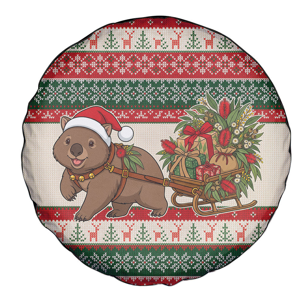Aussie Wombat Christmas Spare Tire Cover Festive Knitted Pattern Inspired