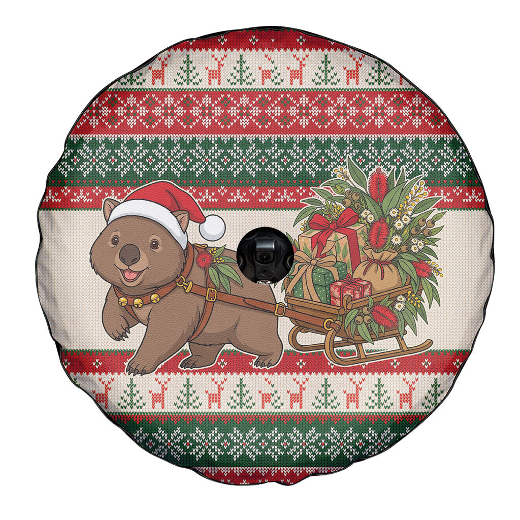 Aussie Wombat Christmas Spare Tire Cover Festive Knitted Pattern Inspired