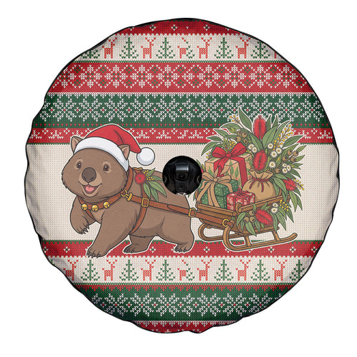 Aussie Wombat Christmas Spare Tire Cover Festive Knitted Pattern Inspired