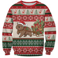 Aussie Wombat Christmas Sweatshirt Festive Knitted Pattern Inspired