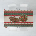 Aussie Wombat Christmas Tablecloth Festive Knitted Pattern Inspired
