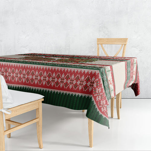 Aussie Wombat Christmas Tablecloth Festive Knitted Pattern Inspired