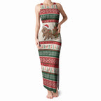 Aussie Wombat Christmas Tank Maxi Dress Festive Knitted Pattern Inspired